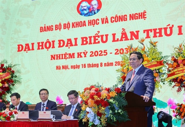 Prime Minister Pham Minh Chinh addresses the first congress of the Ministry of Science and Technology’s Party organisation for the 2025–2030 term on Saturday. — VNA/VNS Photo 443965_5246056907357960_ttgmost.jpg