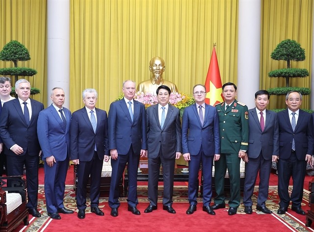 State President Luong Cuong and Nikolai Patrushev, Aide to the President of Russia and Chairman of the Maritime Board at their meeting on September 16 russia.jpg