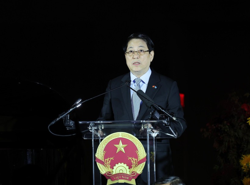 State President Luong Cuong speaks at the ceremony marking the 80th anniversary of Vietnam’s National Day in New York on September 22 (local time) (Photo: VNA) vna-potal-chu-tich-nuoc-chu-tri-le-ky-niem-80-nam-quoc-khanh-29-tai-hoa-ky-8290476.jpg