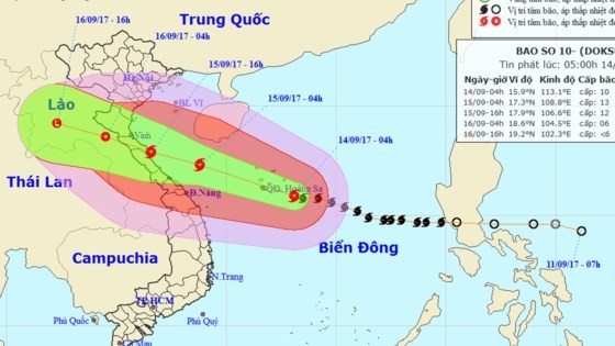 Position of typhoon Doksuri  