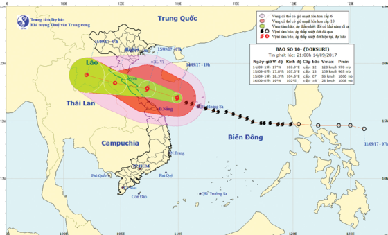 Position of typhoon Doksuri  