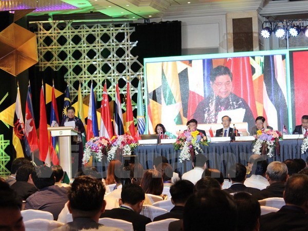 Vice Chairwoman of the Vietnamese National Assembly Tong Thi Phong speaks at the first plenary session of the AIPA-38 (Photo: VNA)