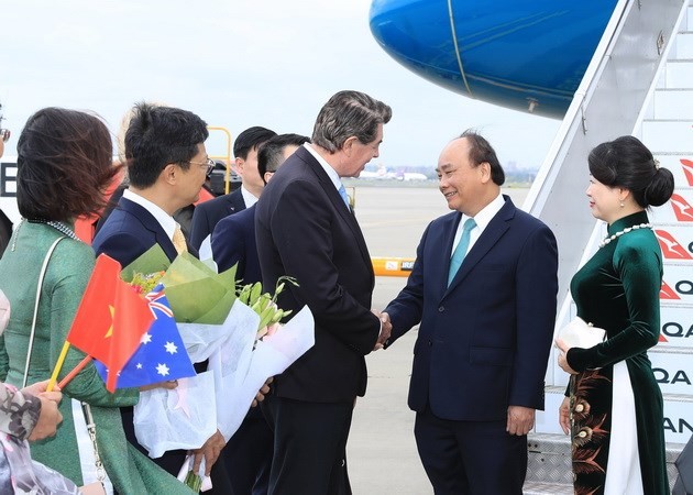 PM Phuc arrives in Sydney to join the ASEAN-Australia Special Summit (Photo:VNA)