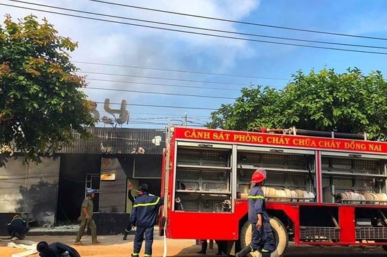 The flame flares up inside restaurant