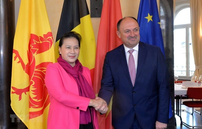 National Assembly Chairwoman Nguyen Thi Kim Ngan (L) and Minister-President of Wallonia region Willy Borsus (Source: VNA)