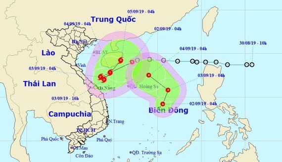 The National Hydrology Meteorology Forecast Center provides visible images of the tropical depressions in the East Sea