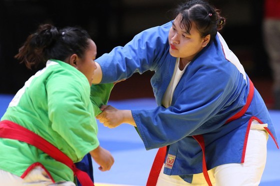 Kurash player Nguyen Thi Thanh Thuy in the women’s 70- kilogram event