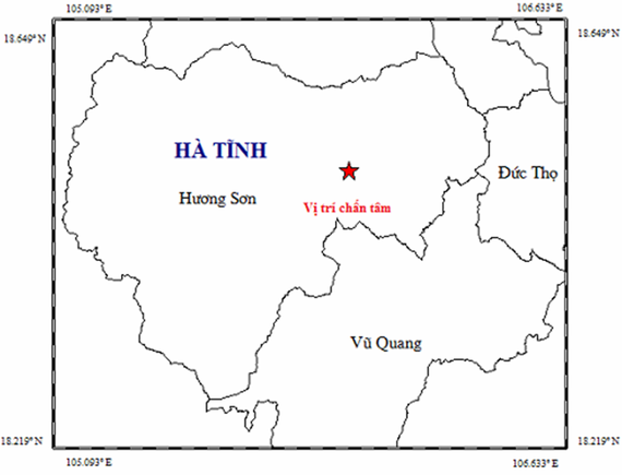 Map of epicenter location (Photo: the  Earthquake Information and Tsunami Warning Center)