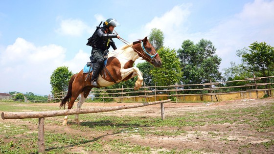 A performance of cavalry soldier on training ground