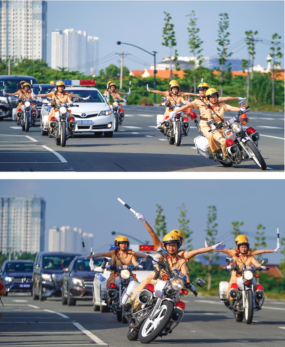 City’s traffic policewomen team parades on street ảnh 3 City’s traffic policewomen team parades on street ảnh 3