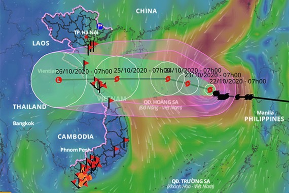 Path map of storm Saudel (Photo: General Department of Disaster Prevention and Control)