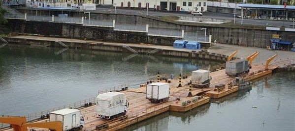 Pontoon bridge Km 3+4 in Hai Yen ward, Mong Cai city of Quang Ninh (Photo: VNA) Pontoon bridge Km 3+4 in Hai Yen ward, Mong Cai city of Quang Ninh (Photo: VNA)