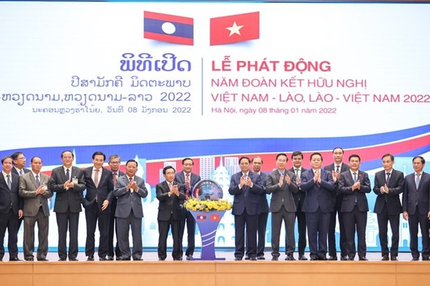 At the launch of the Vietnam-Laos, Laos-Vietnam Friendship Year 2022. (Photo: VNA) At the launch of the Vietnam-Laos, Laos-Vietnam Friendship Year 2022. (Photo: VNA)