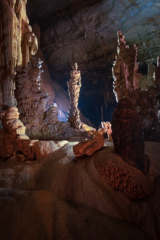 The unique and magnificent system of stalactites inside the cave