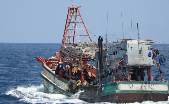 A fishing vessel in the waters of Kien Giang Province