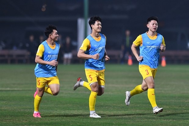 The Vietnamese U23 team seen in a training session for the Doha Cup 2023 friendly tournament. (Photo: toquoc.vn) The Vietnamese U23 team seen in a training session for the Doha Cup 2023 friendly tournament. (Photo: toquoc.vn)