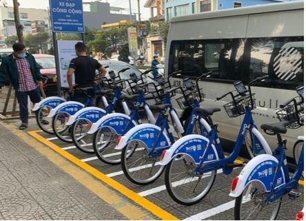 A public bike rental station in Da Nang city. (Photo: VNA)
