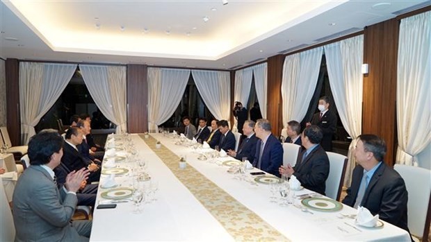 The meeting between the MPS delegation and the Japan - Vietnam Parliamentary Friendship Alliance on April 4 (Photo: VNA)
