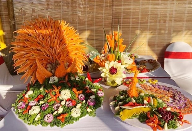 Some dishes on display at the Culture - Culinary festival in Quang Tri (Photo: VNA)