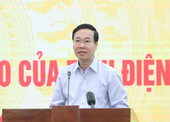 State President Vo Van Thuong speaks at the event. (photo: Quang Phuc) State President Vo Van Thuong speaks at the event. (photo: Quang Phuc)