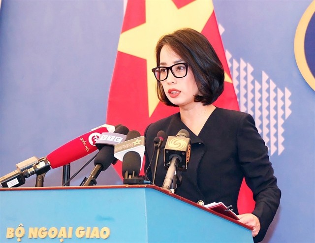 Deputy spokesperson for the Ministry of Foreign Affairs Pham Thu Hang addresses the regular press briefing of the ministry in Hanoi on Thursday. (Photo:VNA) Deputy spokesperson for the Ministry of Foreign Affairs Pham Thu Hang addresses the regular press briefing of the ministry in Hanoi on Thursday. (Photo:VNA)