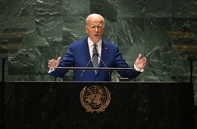 US President Joe Biden addresses the UN General Assembly meeting in New York on September 19 (US time). (Photo:VNA) US President Joe Biden addresses the UN General Assembly meeting in New York on September 19 (US time). (Photo:VNA)