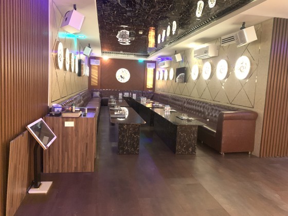 Inside a room in the club