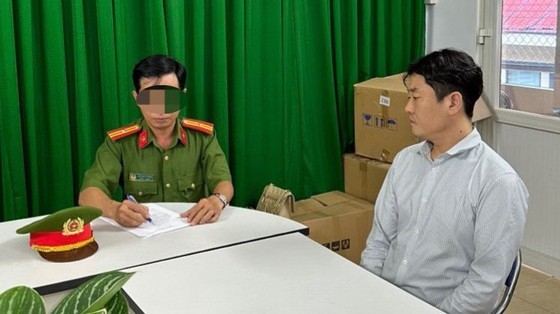 An arrestee at the police office.