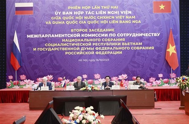 The second meeting of the Inter-Parliamentary Cooperation Committee between the National Assembly of Vietnam and the State Duma of the Federal Assembly of the Russian Federation (Photo: VNA) The second meeting of the Inter-Parliamentary Cooperation Committee between the National Assembly of Vietnam and the State Duma of the Federal Assembly of the Russian Federation (Photo: VNA)