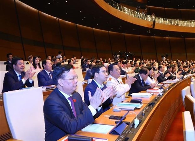Deputies of Hanoi at the opening sitting of the 15th-tenure NA&apos;s sixth session on October 23 morning (Photo: VNA)
