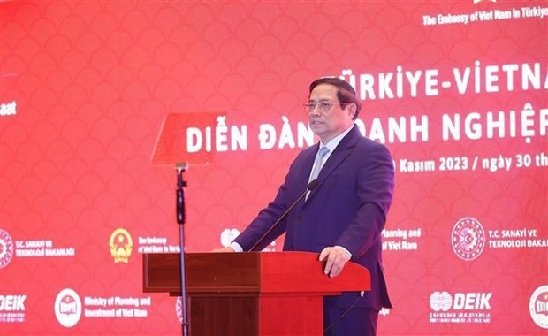 Prime Minister Pham Minh Chinh speaks at the business forum in Ankara on November 30 (local time) (Photo: VNA) Prime Minister Pham Minh Chinh speaks at the business forum in Ankara on November 30 (local time) (Photo: VNA)