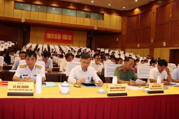 Conference held by the Ba Ria-Vung Tau provincial Party Committee to review the five-year implementation of its standing board’s resolution on several measures to prevent and stopping illegal fishing on foreign waters (Photo: VNA) iuu_fishing_1.jpg