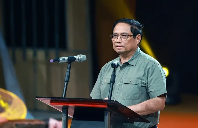 PM Pham Minh Chinh addresses the TV program held on September 15. (Photo: VNA) PM.jpg