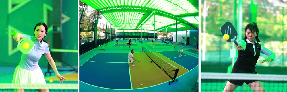 Cluster of five pickleball courts at Ho Xuan Huong Sports Arena are renovated from tennis courts. a.jpg