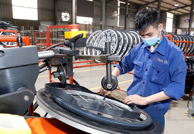 Bicycles produced at Hanoi Thong Nhat Joint STock Company. The Vietnamese Government aims to achieve a GDP growth of 8 percent or higher in 2025. (Photo:VNA) growth-2355.jpg