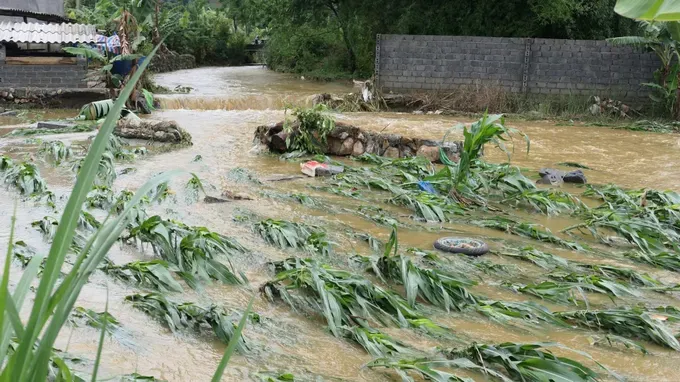 Torrential early-season rain and wind hit Lai Chau Province on May 15. (Photo: Lai Chau Newspaper) img-8994-4079-999.jpeg