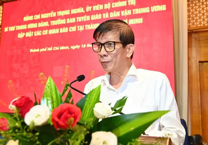 Journalist Nguyen Khac Van, Deputy Editor-in-Chief in charge of Sai Gon Giai Phong (SGGP) Newspaper mentions digital transformation. (Photo: SGGP/ Viet Dung) img-6295-6260-9166.jpeg