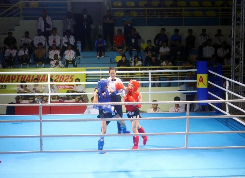 Athletes compete in 28 combat weight categories and eight performance categories (Photo: VNA) vna-potal-thai-nguyen-khai-mac-giai-vo-dich-chau-a-muay-8105580.jpg