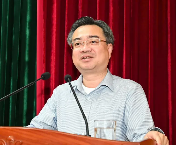 Permanent Deputy Secretary of the Ho Chi Minh City Party Committee Nguyen Thanh Nghi speaks at the conference. (Photo: SGGP/ Viet Dung) 44501f1e6b48dd168459-8508-4687.jpg