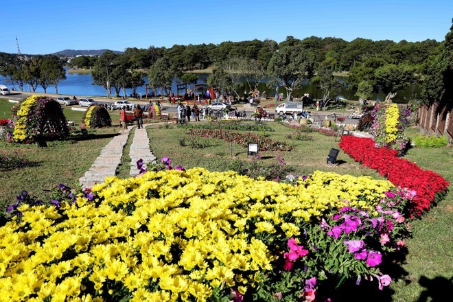 A flower space near Xuan Huong Lake in Da Lat. (Photo: VNA) da-lat1.jpg
