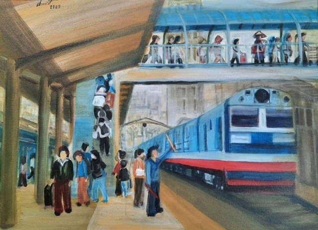 'Ga Hanoi' (Hanoi Railway Station) by Nguyen Thi Chinh 435764_5212217177350892_image.png