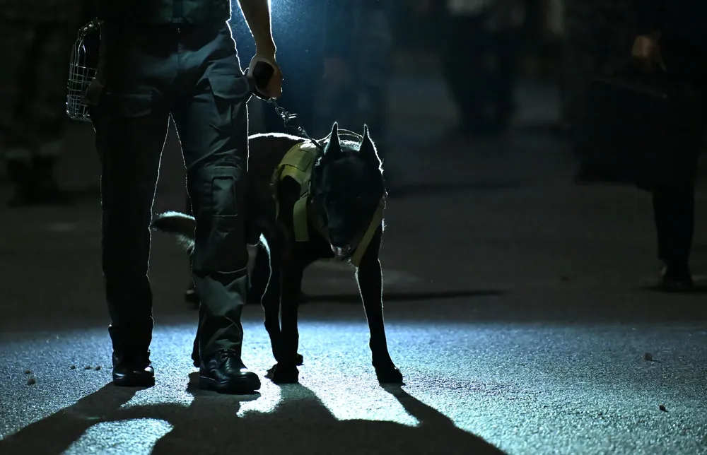 To ensure safety, special forces officers deploy sniffer dogs to inspect for suspicious objects in the area. dsc-4291-4027-6443.jpg