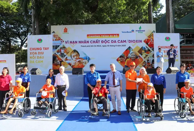 Wheelchairs are donated to Agent Orange victims at the program. z6891664573216-2f98fbfeb0d1661455db4115fd94c541-4494-8804.jpg
