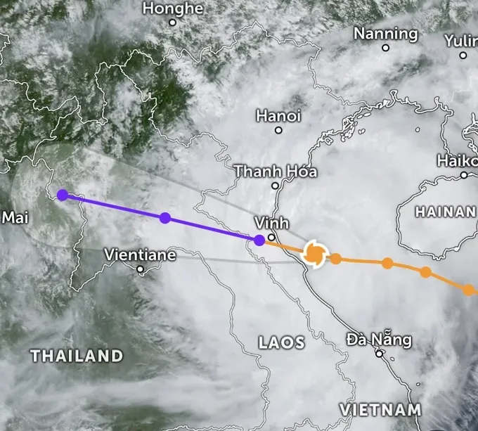 Position of typhoon No. 5 as of 10:40 a.m. on August 25 (Satellite image: Zoom Earth) img-1726-6623-7025.jpeg