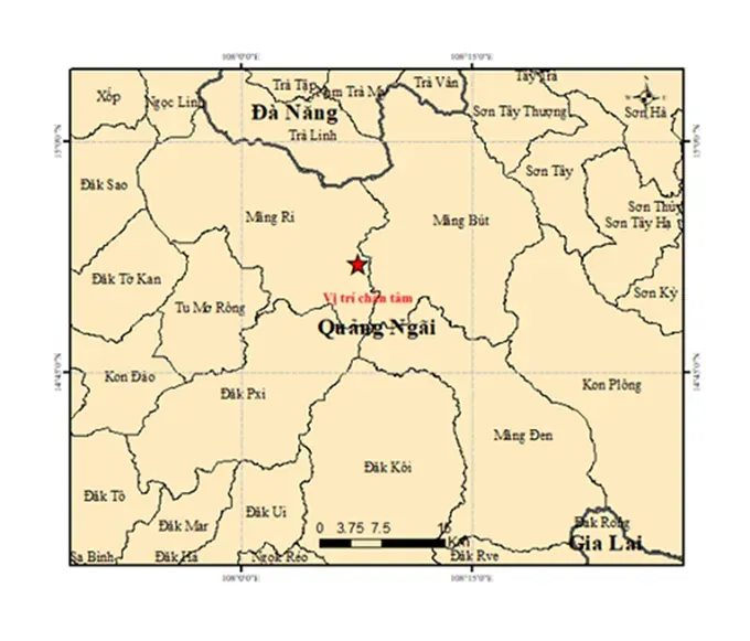 The epicenter of the earthquake was located in Mang Ri Commune, Quang Ngai Province on October 3. dong-dat-dat-1-9903-9312.png