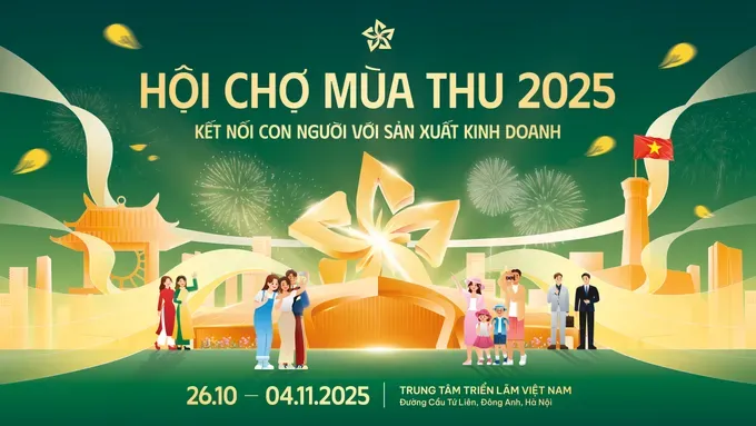 The official poster of Vietnam’s Autumn Fair 2025, which will be held in Hanoi from October 26 to November 4. cmyk-251006-kv-htmt-ngang-8860-1542.jpg