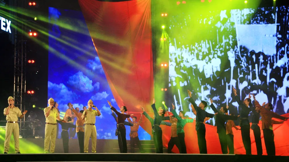 Những bài ca truyền thống cách mạng hào hùng sẽ được trình diễn trong chương trình &quot;Vang mãi bài ca Hồ Chí Minh&quot;. Ảnh: THÚY BÌNH