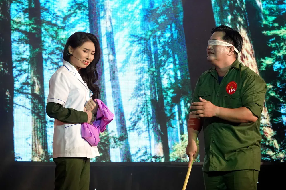 Thí sinh Nguyễn Thanh Phường trong trích đoạn "Rừng xưa". Ảnh: THÚY BÌNH rung-xua-ng-thanh-phuong-kien-giang-5620.jpg