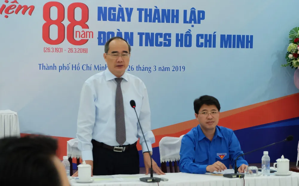 Bí thư Thành ủy TPHCM Nguyễn Thiện Nhân thăm và chúc mừng Thành đoàn TPHCM ảnh 1 Bí thư Thành ủy TPHCM Nguyễn Thiện Nhân thăm và chúc mừng Thành đoàn TPHCM ảnh 1