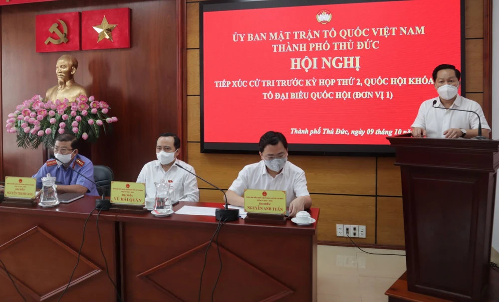 Cử tri TP Thủ Đức kiến nghị nhiều vấn đề liên quan đến phòng chống dịch Covid-19 ảnh 1 Cử tri TP Thủ Đức kiến nghị nhiều vấn đề liên quan đến phòng chống dịch Covid-19 ảnh 1